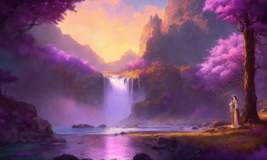 Water, Cloud, Sky, Nature, Purple, Plant