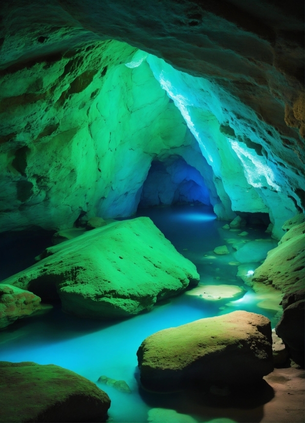 Water, Coastal And Oceanic Landforms, Cave, Natural Landscape, Underground Lake, Formation