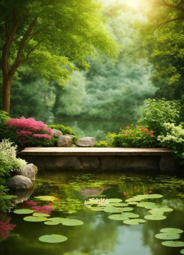 Water, Flower, Plant, Green, Light, Leaf