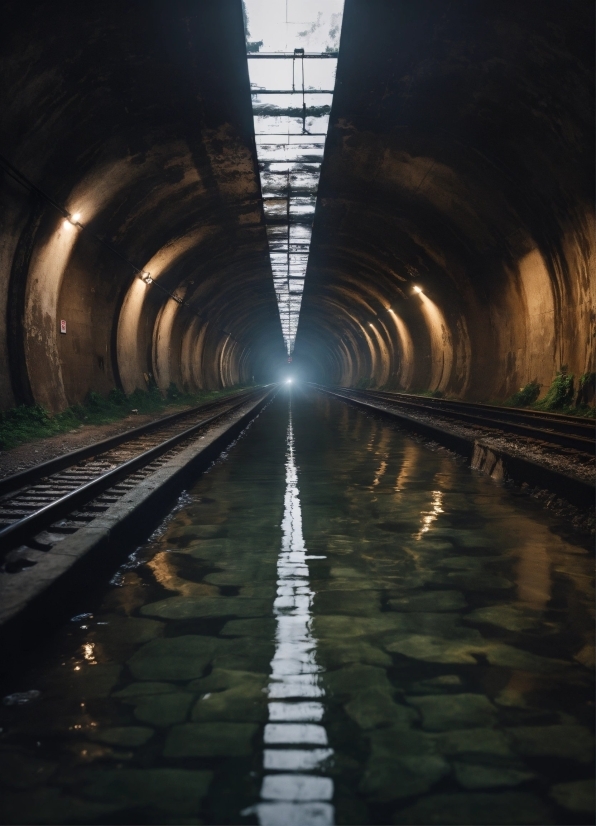 Water, Infrastructure, Track, Line, Symmetry, Tunnel