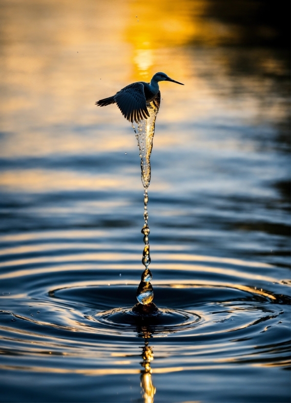 Water, Liquid, Bird, Light, Azure, Fluid