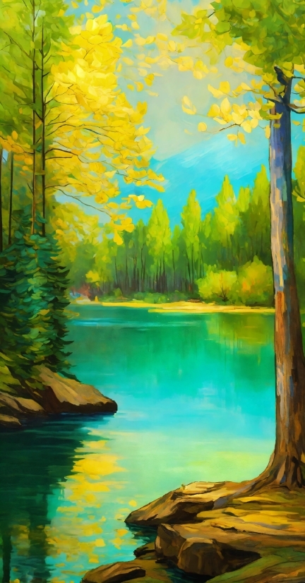 Water, Paint, Green, Natural Landscape, Natural Environment, Branch