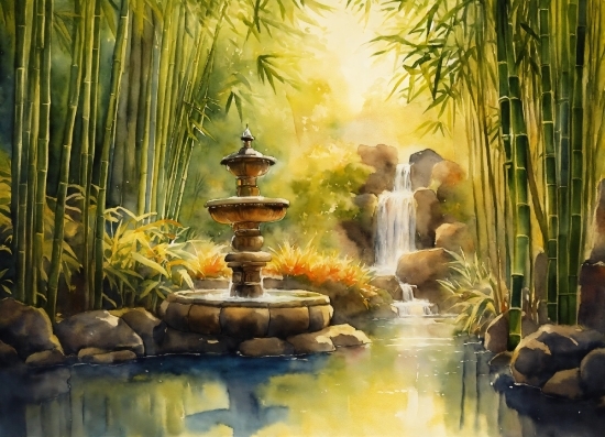 Water, Plant, Botany, Light, Nature, Fountain