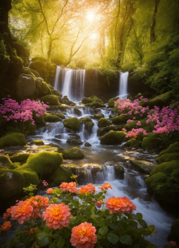 Water, Plant, Flower, Fluvial Landforms Of Streams, Light, Nature