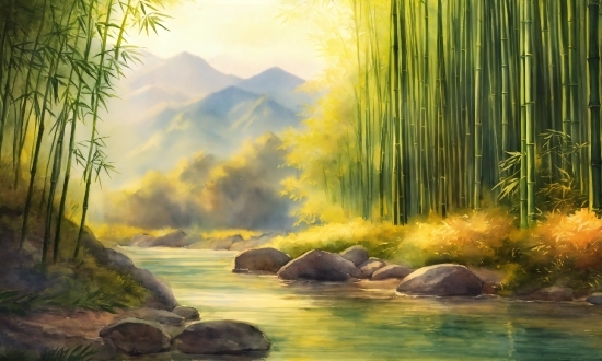 Water, Plant, Light, Natural Landscape, Paint, Natural Environment