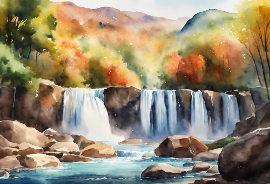 Water, Water Resources, Natural Landscape, Nature, Fluvial Landforms Of Streams, Paint