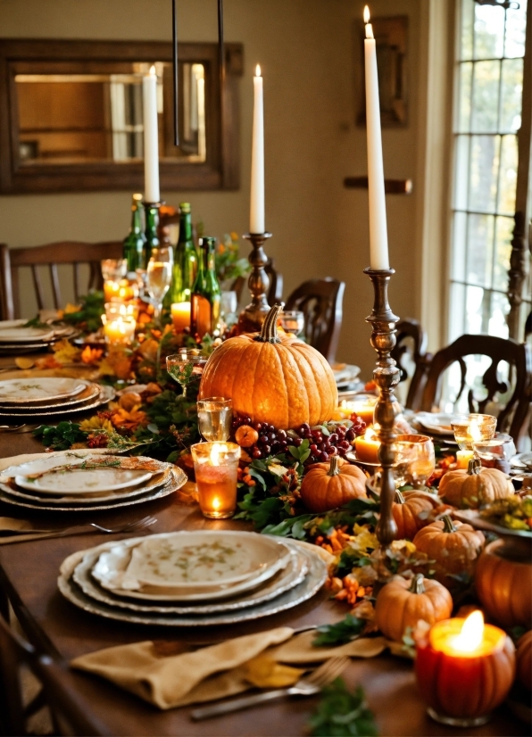 3d Wall Posters For Home, Food, Table, Tableware, Furniture, Pumpkin