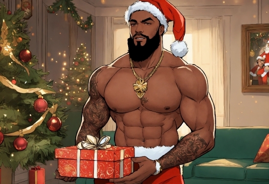 Arm, Muscle, Plant, Beard, Christmas Tree, Chest