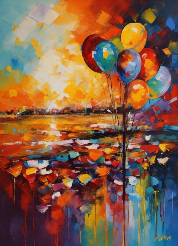 Art Paint, Paint, Orange, Balloon, Art, Painting
