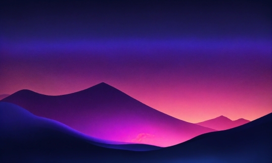 Atmosphere, Mountain, Purple, Azure, Sky, Slope