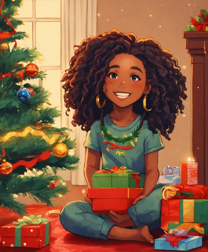 Autumn Illustration, Christmas Tree, Green, Plant, Smile, Tree