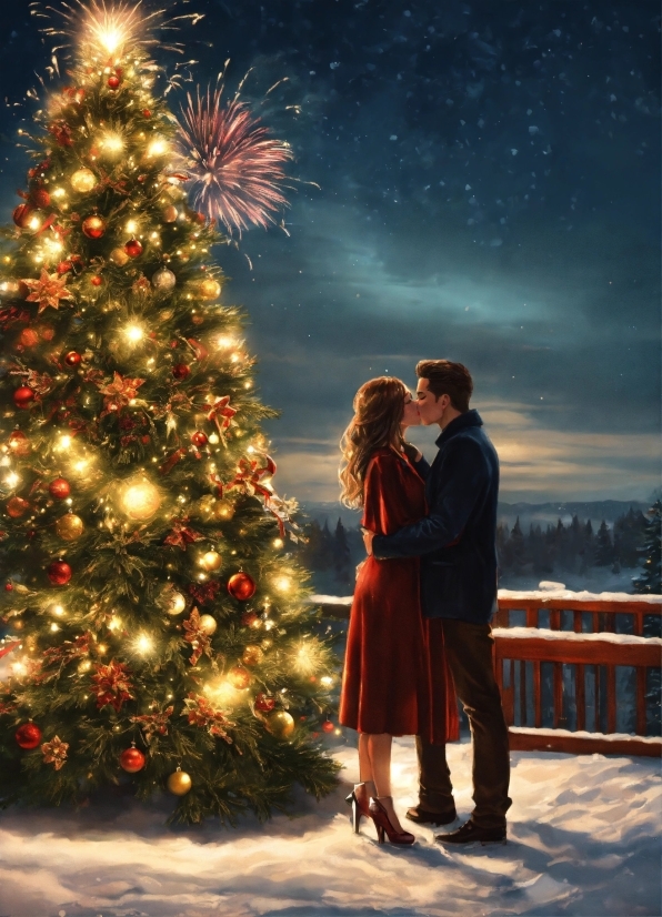 Best Vector Drawing Software, Sky, Christmas Tree, Cloud, Light, Plant