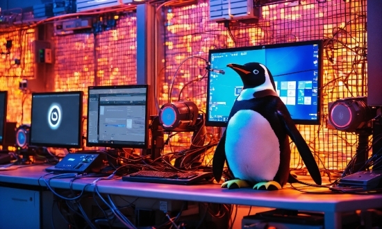 Bird, Penguin, Purple, Personal Computer, Beak, Computer