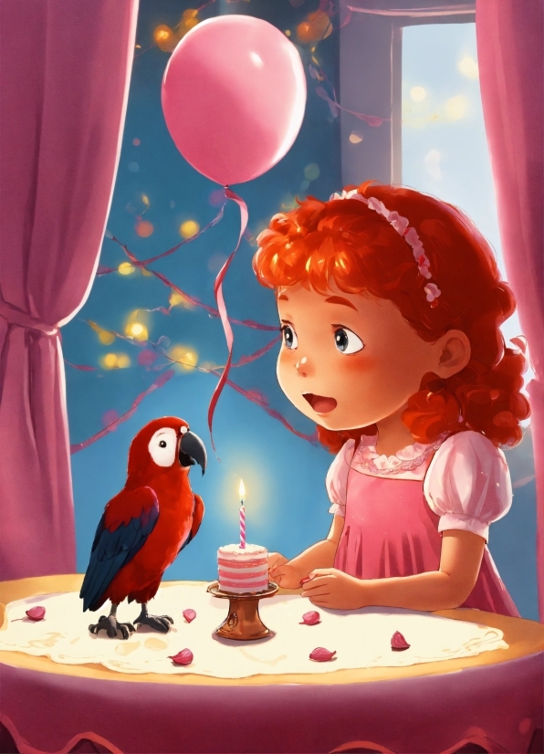 Bird, Toy, Cake Decorating Supply, Pink, Balloon, Red