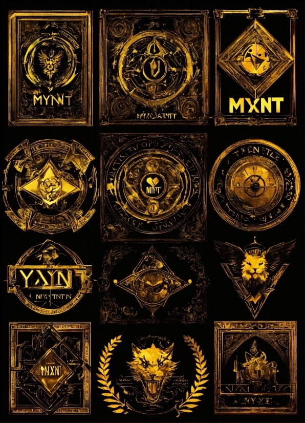 Black, Yellow, Font, Symbol, Crest, Emblem