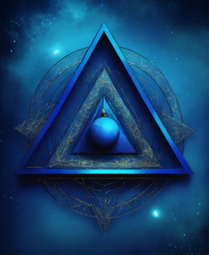 Blue, Azure, Triangle, Lighting, Aqua, Symmetry