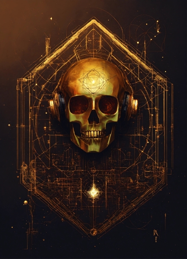 Bone, Skull, Art, Font, Symmetry, Darkness
