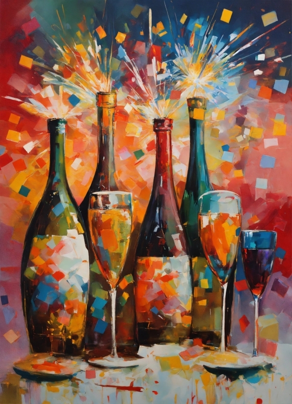 Bottle, Drinkware, Glass Bottle, Orange, Textile, Art