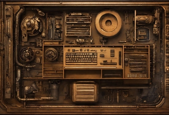 Brown, Radio, Cassette Deck, Audio Equipment, Wood, Machine
