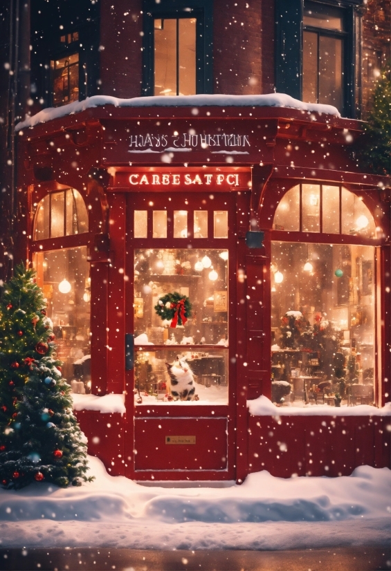 Building, Snow, Window, Freezing, Christmas Decoration, Ornament