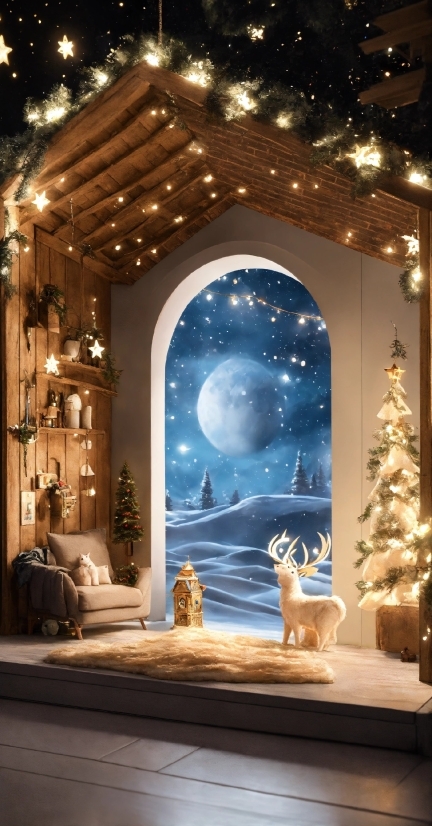 Building, World, Window, Snow, Christmas Tree, Sky