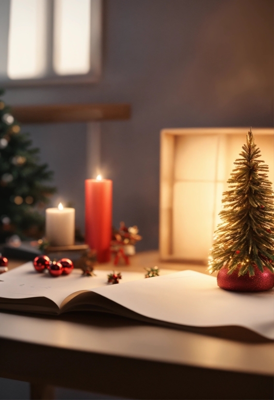 Candle, Christmas Tree, Christmas Ornament, Plant, Interior Design, Table