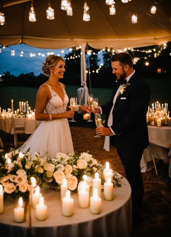 Candle, Photograph, Wedding Dress, Dress, Decoration, Bride