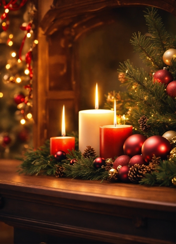 Candle, Plant, Decoration, Christmas Ornament, Candle Holder, Christmas Decoration