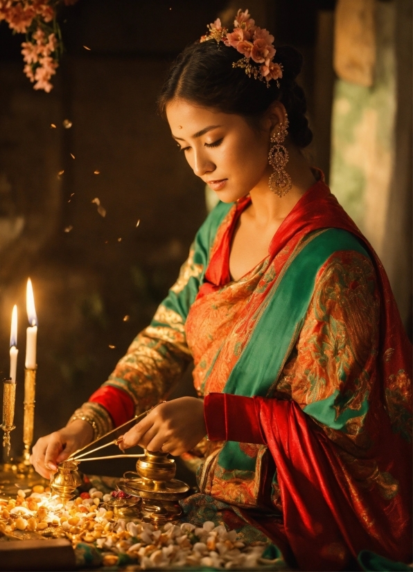 Candle, Temple, Necklace, Beauty, Jewellery, Event