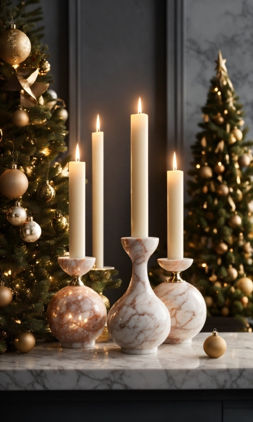 Candle, White, Christmas Tree, Light, Christmas Ornament, Decoration