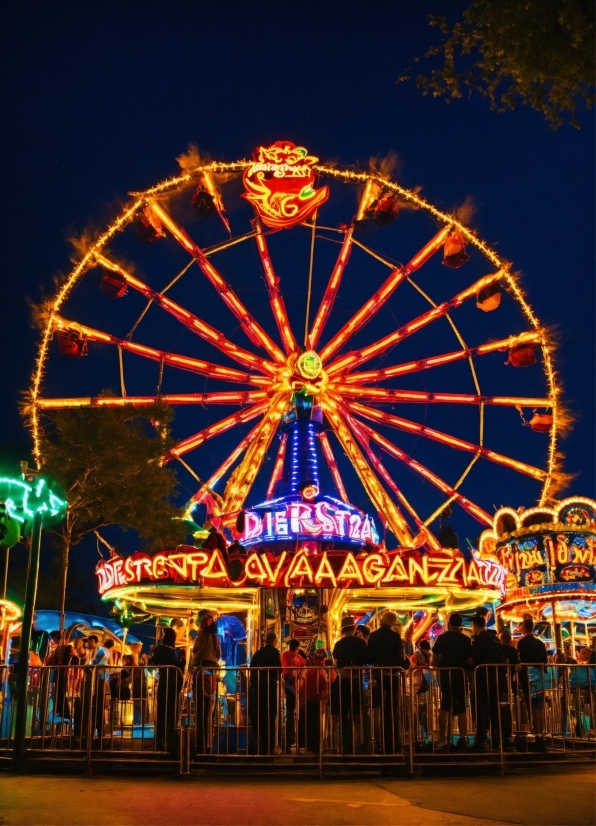 Canva Designer Freelance, Ferris Wheel, Wheel, Leisure, Metropolitan Area, Midnight