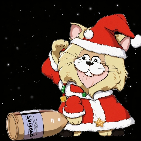 Cartoon, Santa Claus, Celebrating, Happy, Lap, Event