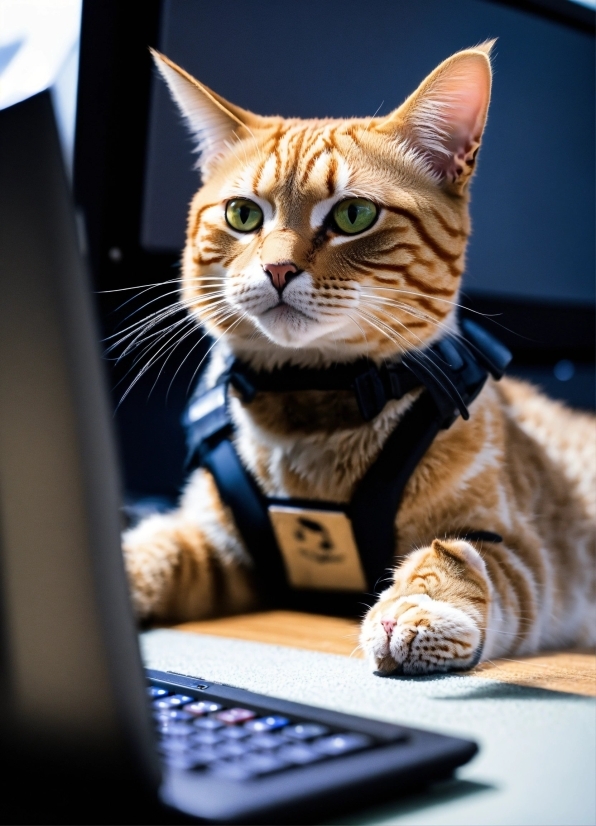 Cat, Computer, Personal Computer, Felidae, Laptop, Carnivore