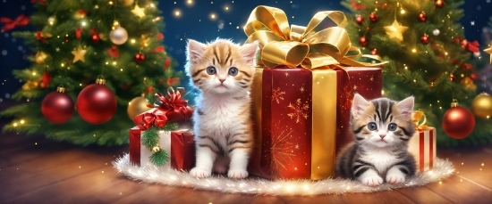 Cat, Vertebrate, Felidae, Carnivore, Christmas Ornament, Christmas Tree