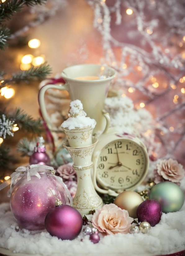 Christmas Ornament, Branch, Lighting, Decoration, Pink, Ornament