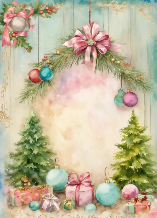 Christmas Ornament, Christmas Tree, Green, Blue, Holiday Ornament, Branch