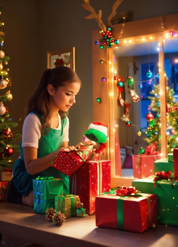 Christmas Ornament, Christmas Tree, Green, Light, Lighting, Decoration