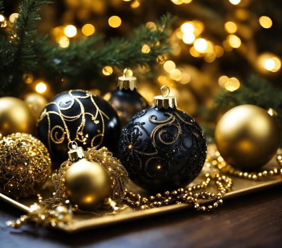Christmas Ornament, Christmas Tree, Holiday Ornament, Gold, Tree, Ornament