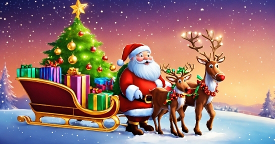 Christmas Ornament, Christmas Tree, Light, Cartoon, Snow, Christmas Decoration