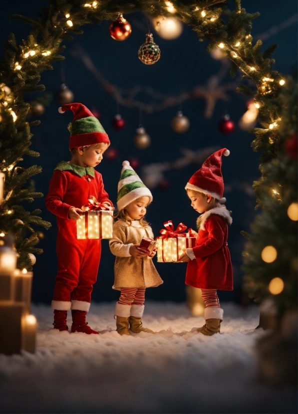 Christmas Ornament, Christmas Tree, Light, Window, Human Body, Santa Claus