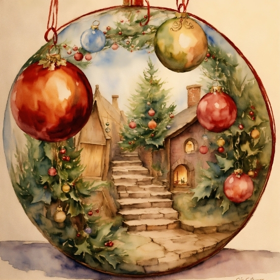 Christmas Ornament, Dishware, Holiday Ornament, Leaf, Branch, Christmas Tree