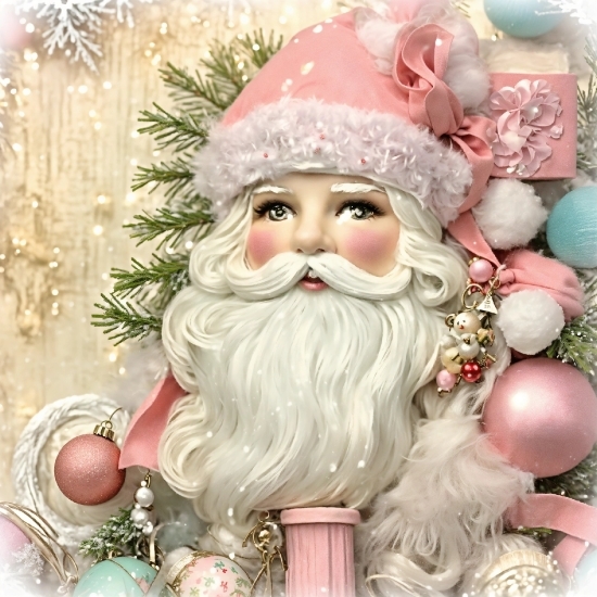 Christmas Ornament, Facial Expression, Beard, Holiday Ornament, Celebrating, Santa Claus