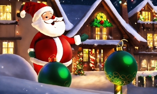 Christmas Ornament, Green, Light, Snowman, Fun, Christmas Decoration