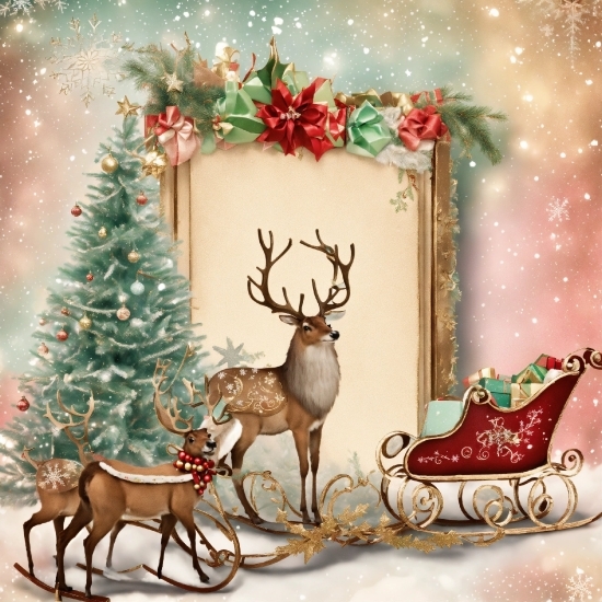 Christmas Ornament, Green, Nature, Christmas Tree, Branch, Elk