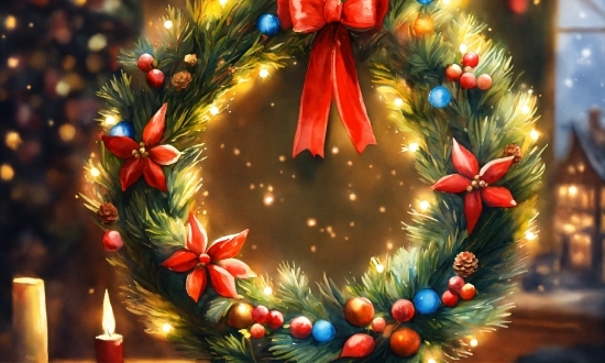 Christmas Ornament, Light, Branch, Leaf, Holiday Ornament, Lighting