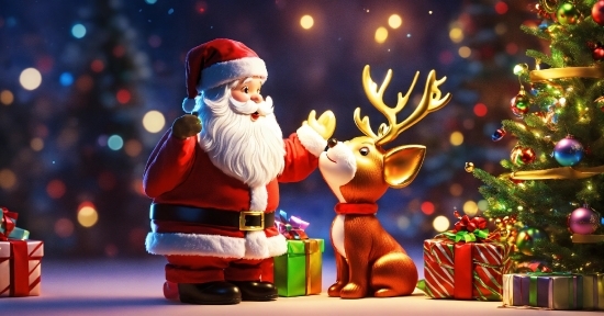 Christmas Ornament, Light, Plant, Toy, Santa Claus, Ornament