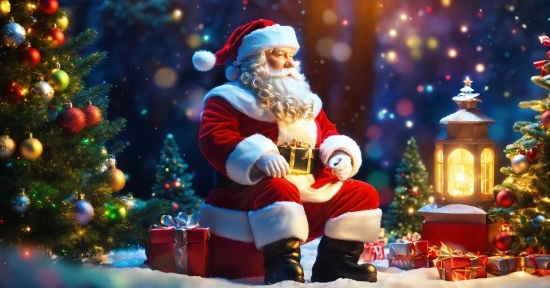 Christmas Ornament, Light, Santa Claus, Christmas Tree, Happy, Christmas Decoration