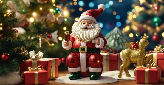 Christmas Ornament, Light, Toy, Plant, Santa Claus, Christmas Decoration