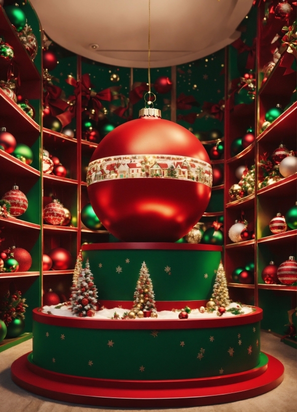 Christmas Ornament, Photograph, Building, Decoration, Light, Green