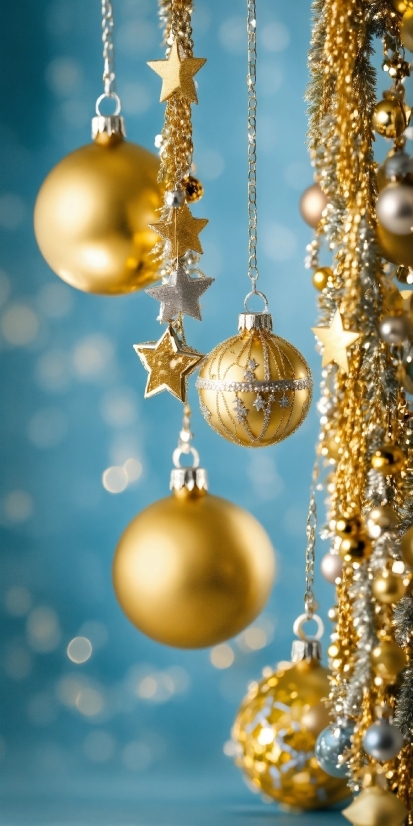 Christmas Ornament, Plant, Light, Holiday Ornament, Gold, Lighting